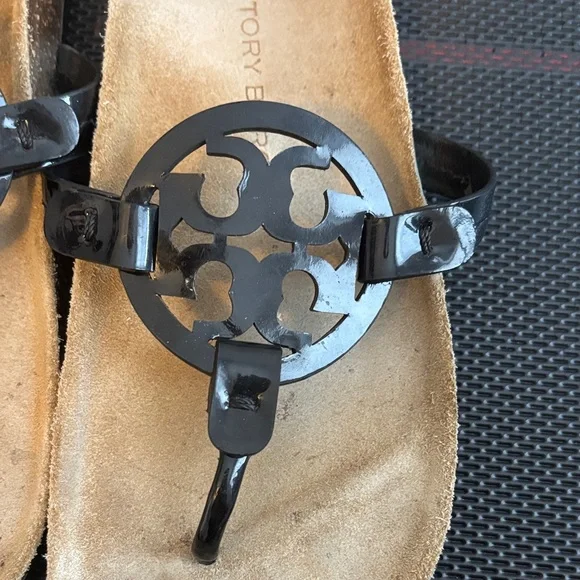 Tory Burch Black and Tan Slide Sandals - Picture 2 of 4